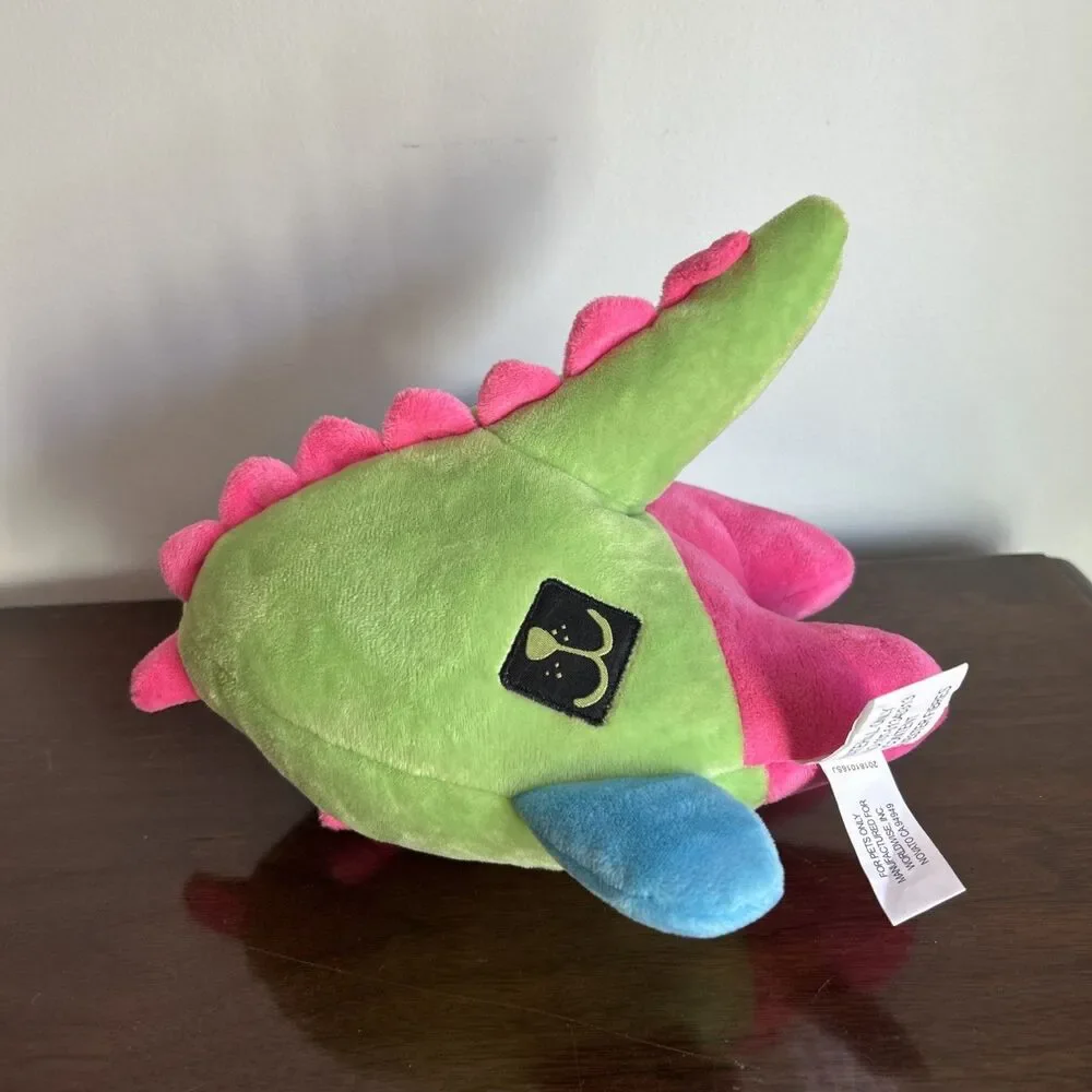 GoDog Grumpy Fat Dino Chew Guard Squeaky Plush Dog Toy